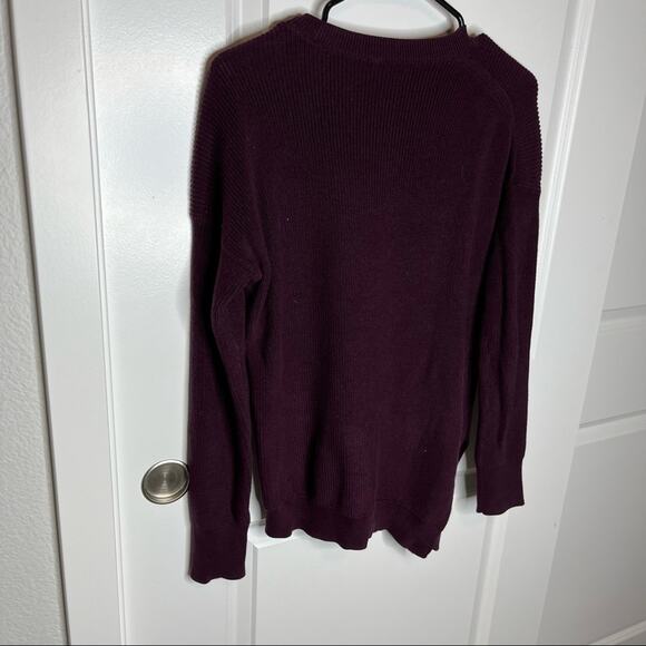 Athleta Rest Day Asymmetric Hem Crewneck Sweater Burgundy Size XXS - Picture 7 of 8